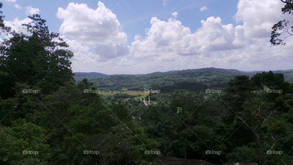 mountains with clouds