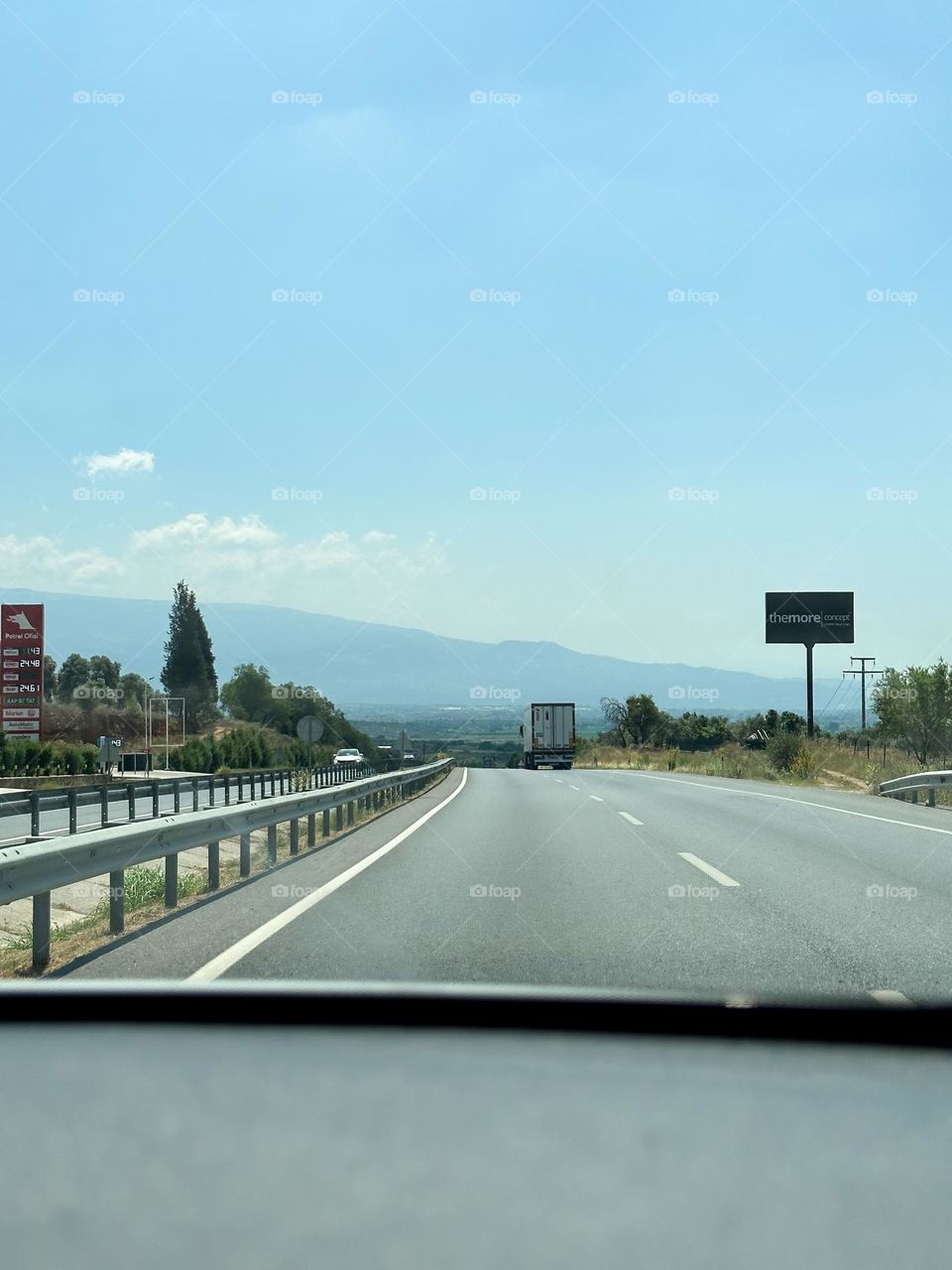 Refrigerator truck on the highway 