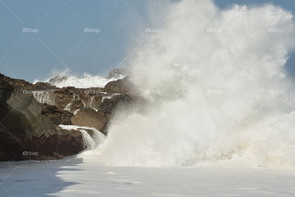 waves crash on a beach in Fuerteventura 😍