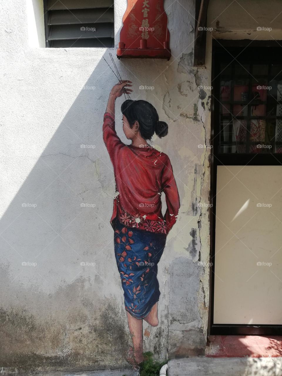 famous street art in George Town in Malaysia