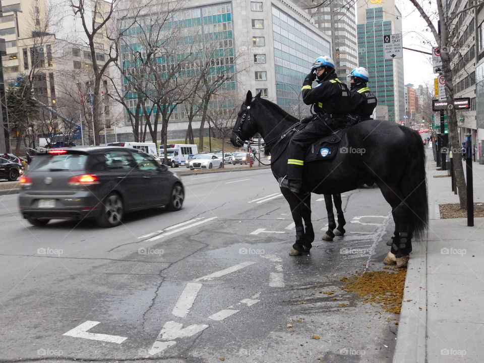 Police on horse back