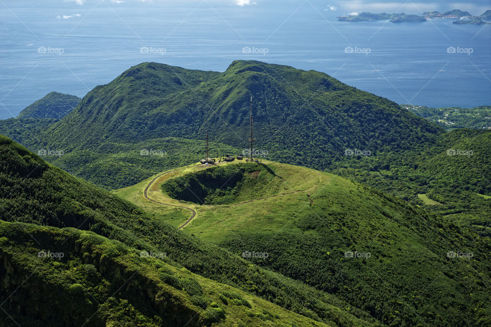 La citerne view from la soufrière volcano. Guadeloupe FWI 