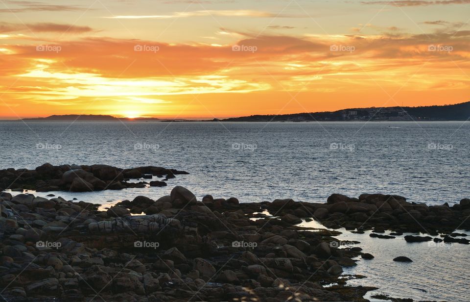 View of beach during sunset