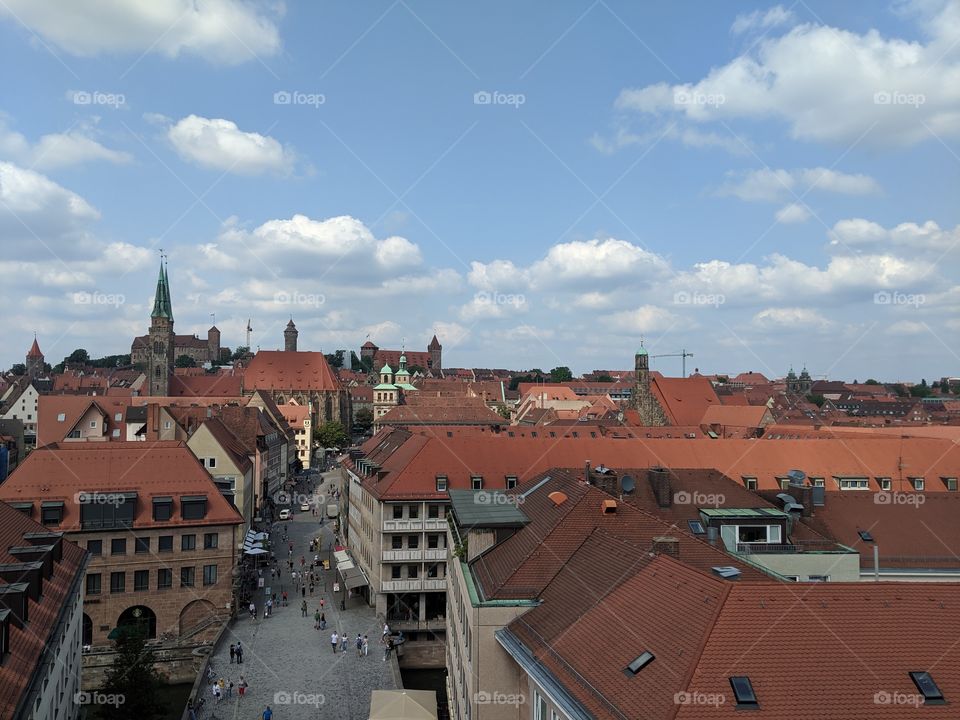 Nuremberg seen from a rooftop