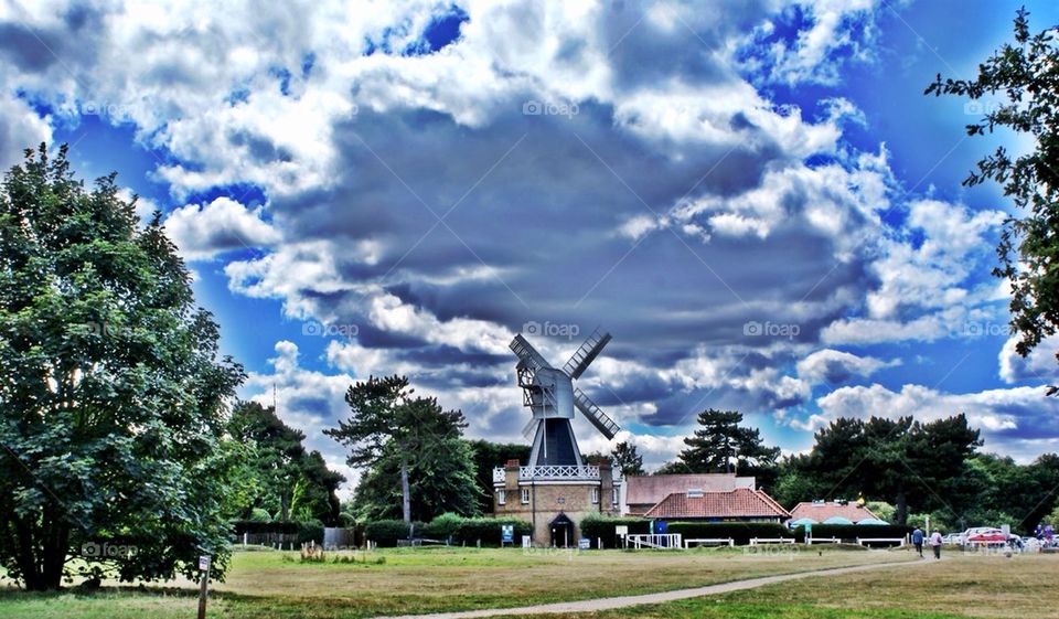 Wind mill and clouds