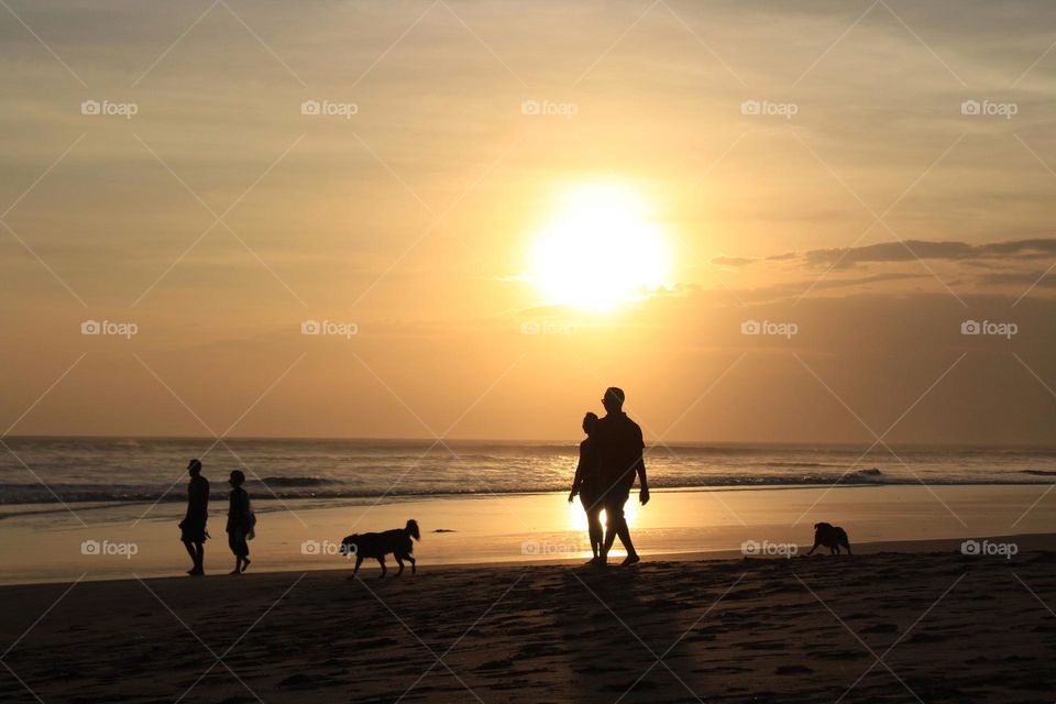 Leisure walks and scenic coastline views in Seminyak area of Bali. 