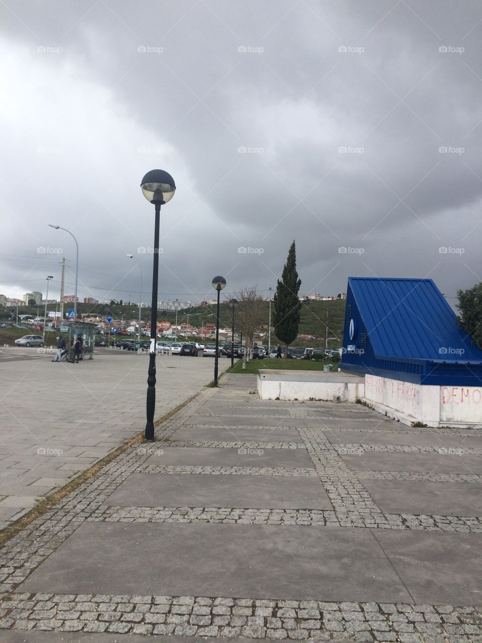 Park station at railway station in Lisbon ( amadora)