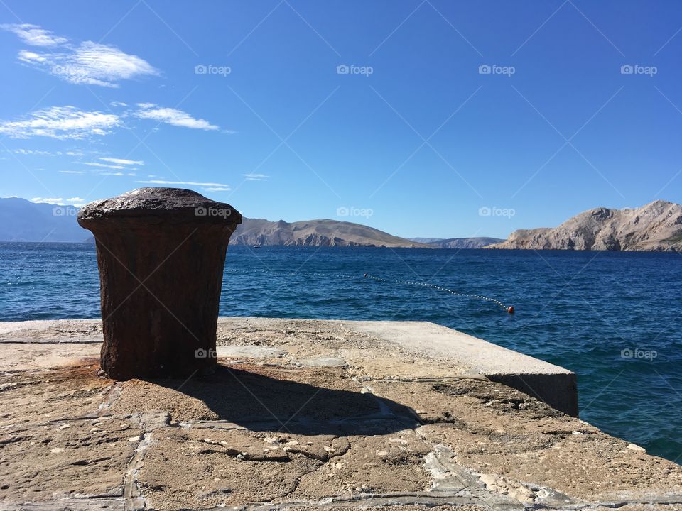 landscape on the Gulf of Baska, island Krk, Croatia