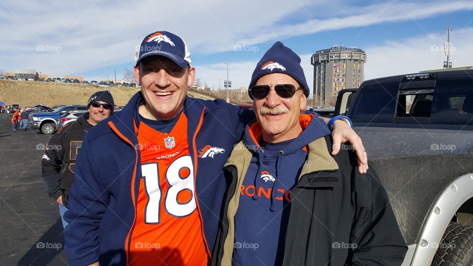 father and son at the game