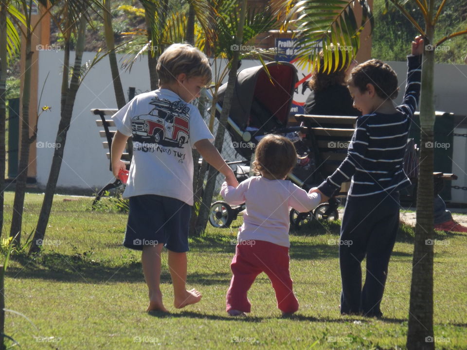 Taking the little one for a walk