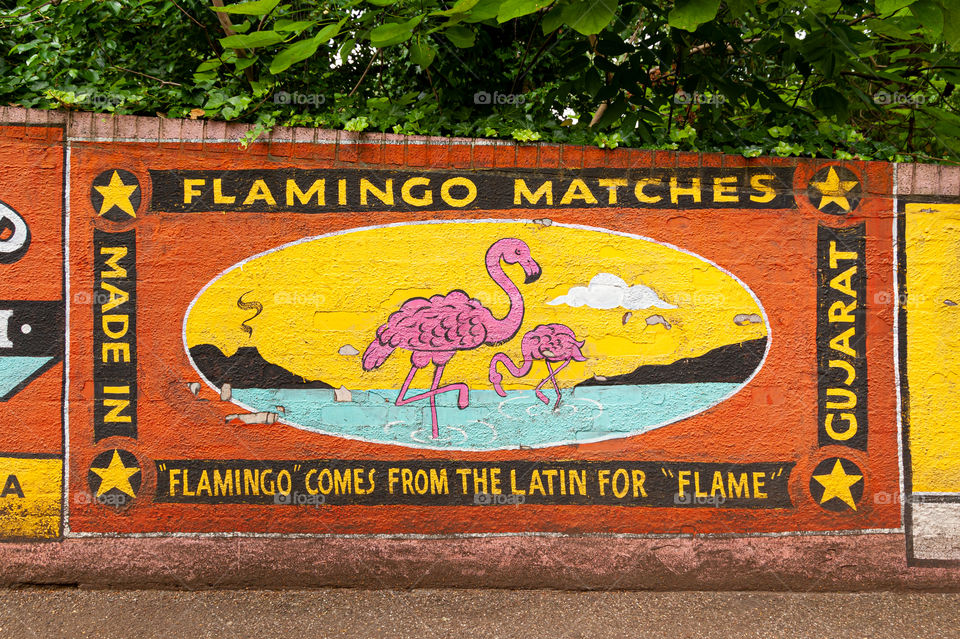 Flamingo matches. Old advertisement.