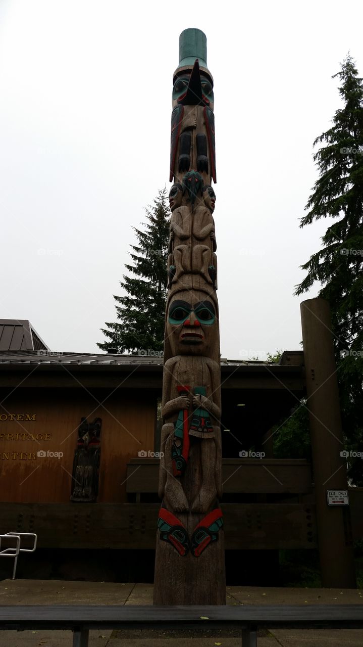 A Beauty Of Totempole. We saw this totem when we walked around the city of Sitka, Alaska.