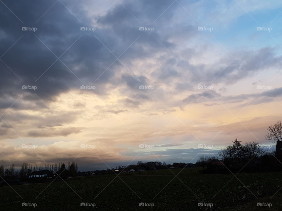 Landscape, Sunset, No Person, Sky, Storm