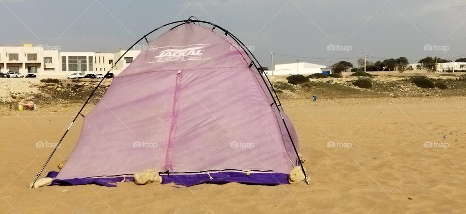 Nice camping near the beach in summer.