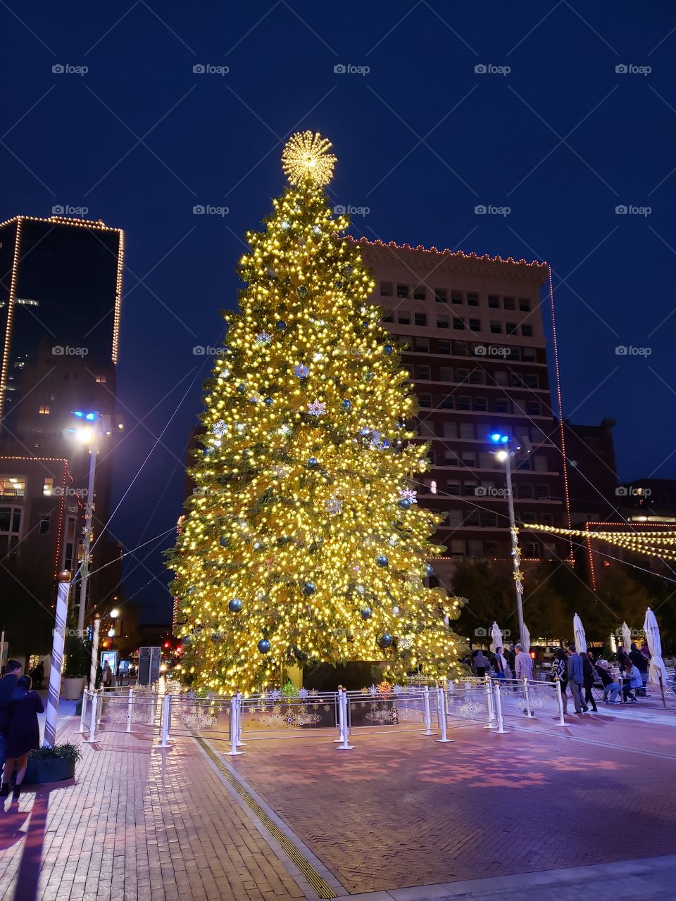 Christmas Tree in Sundance Square, Downtown Fort Worth, Texas