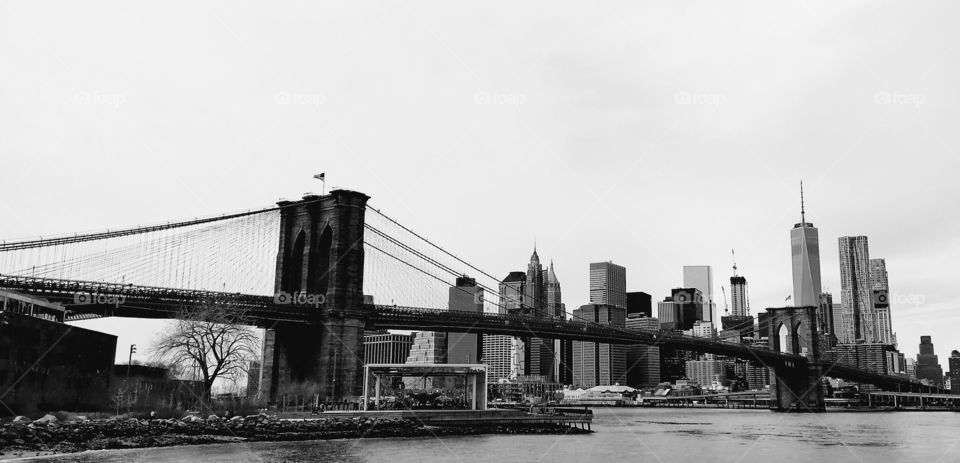 Brooklyn Bridge, New York. In Black and White