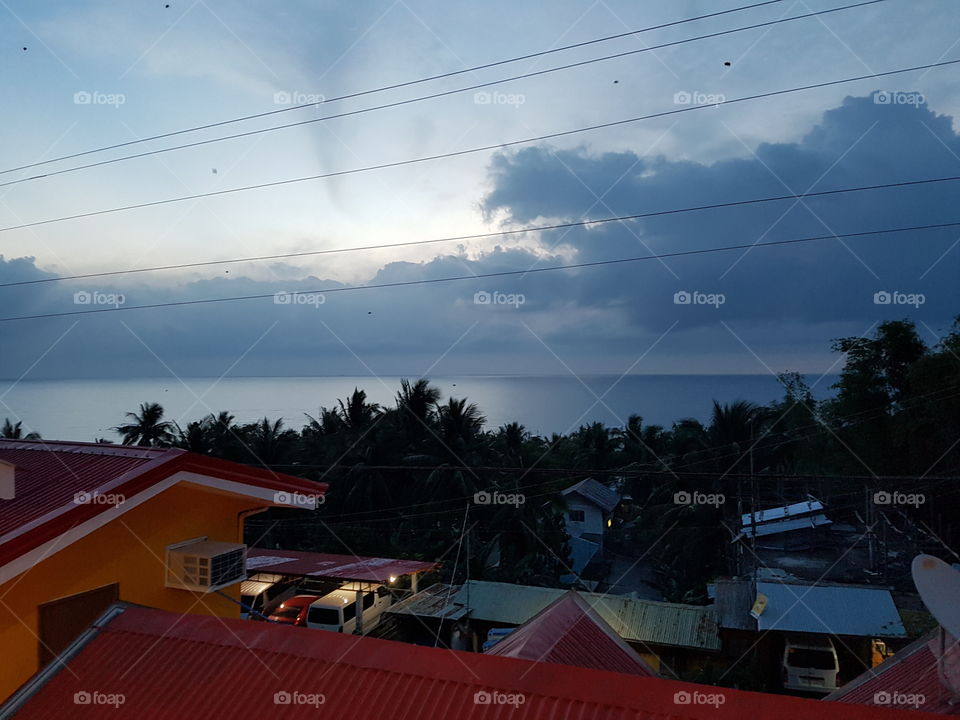 I can see the sea underneath the heart-shaped sky