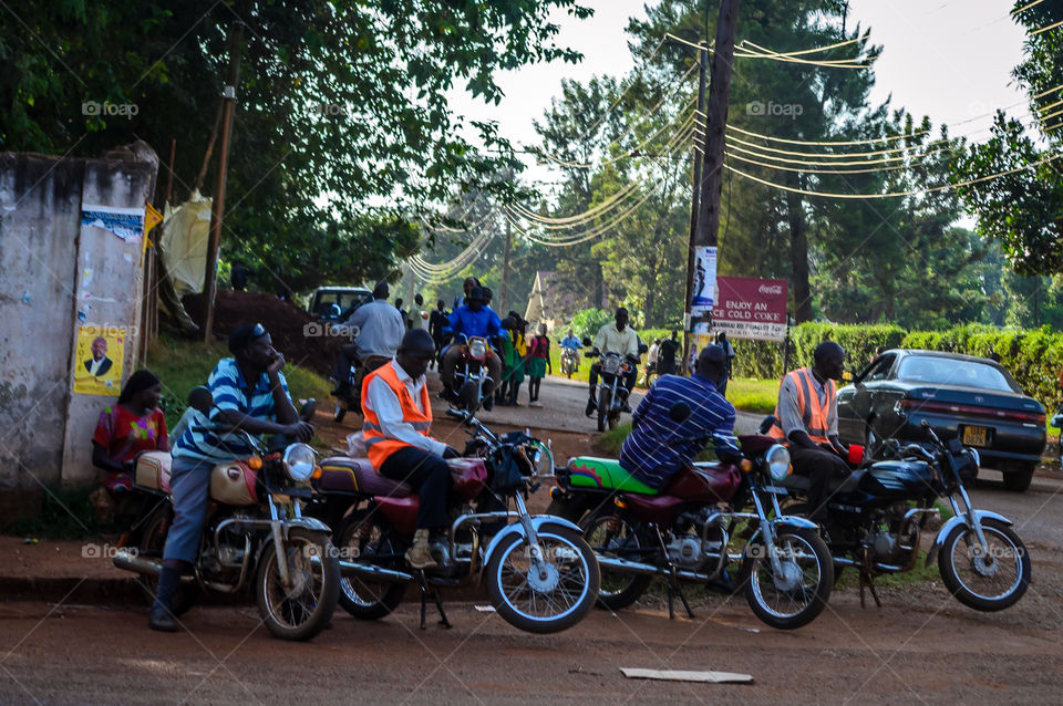 motorists stage. motorists wait for customer in Jinja,  Uganda.