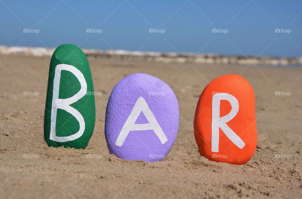 Bar concept on colourful stones