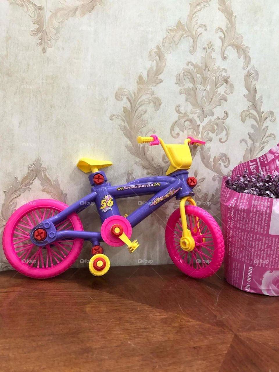 It's a toy, but a lonely bicycle