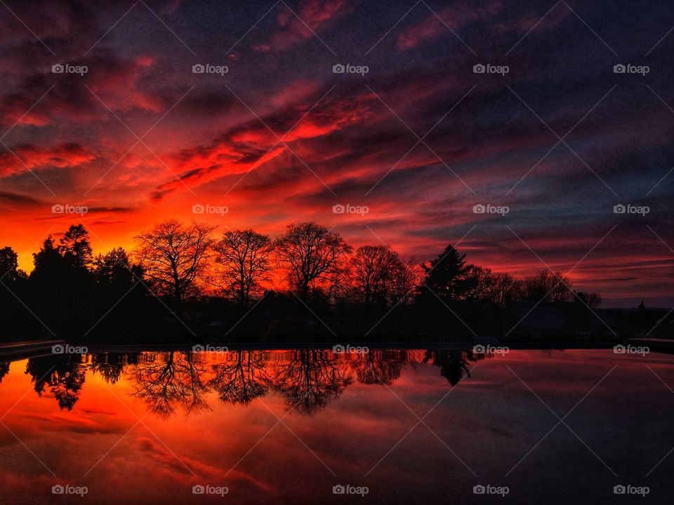 Bright Red Evening Sky 