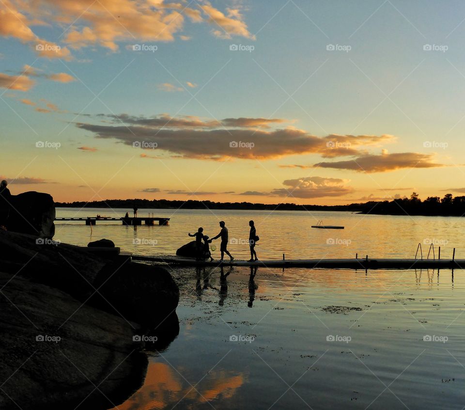 people on a jetty