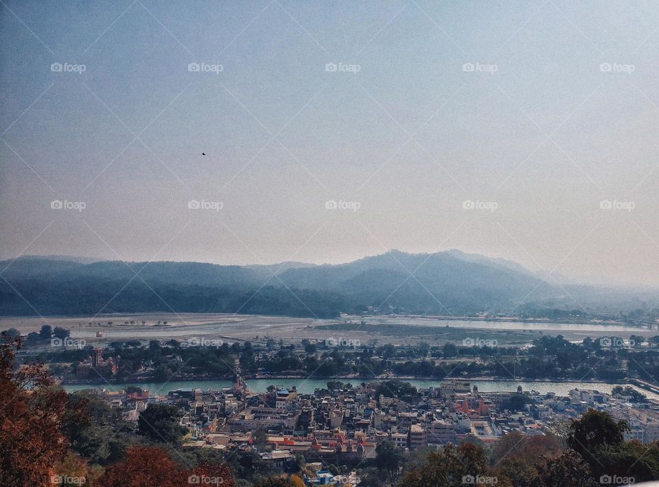 A city view from high mountain