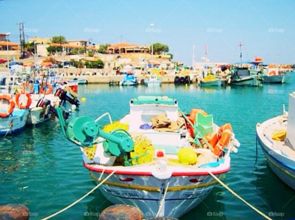 summer sea village fishingboats by merethe