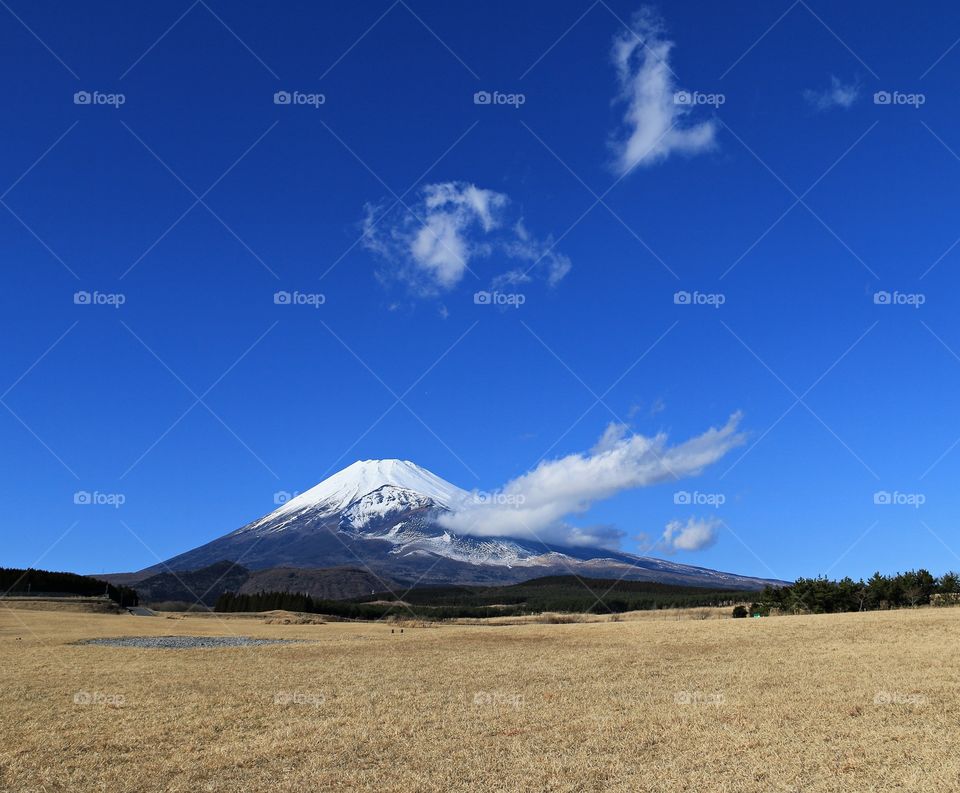Mount Fuji with snow 