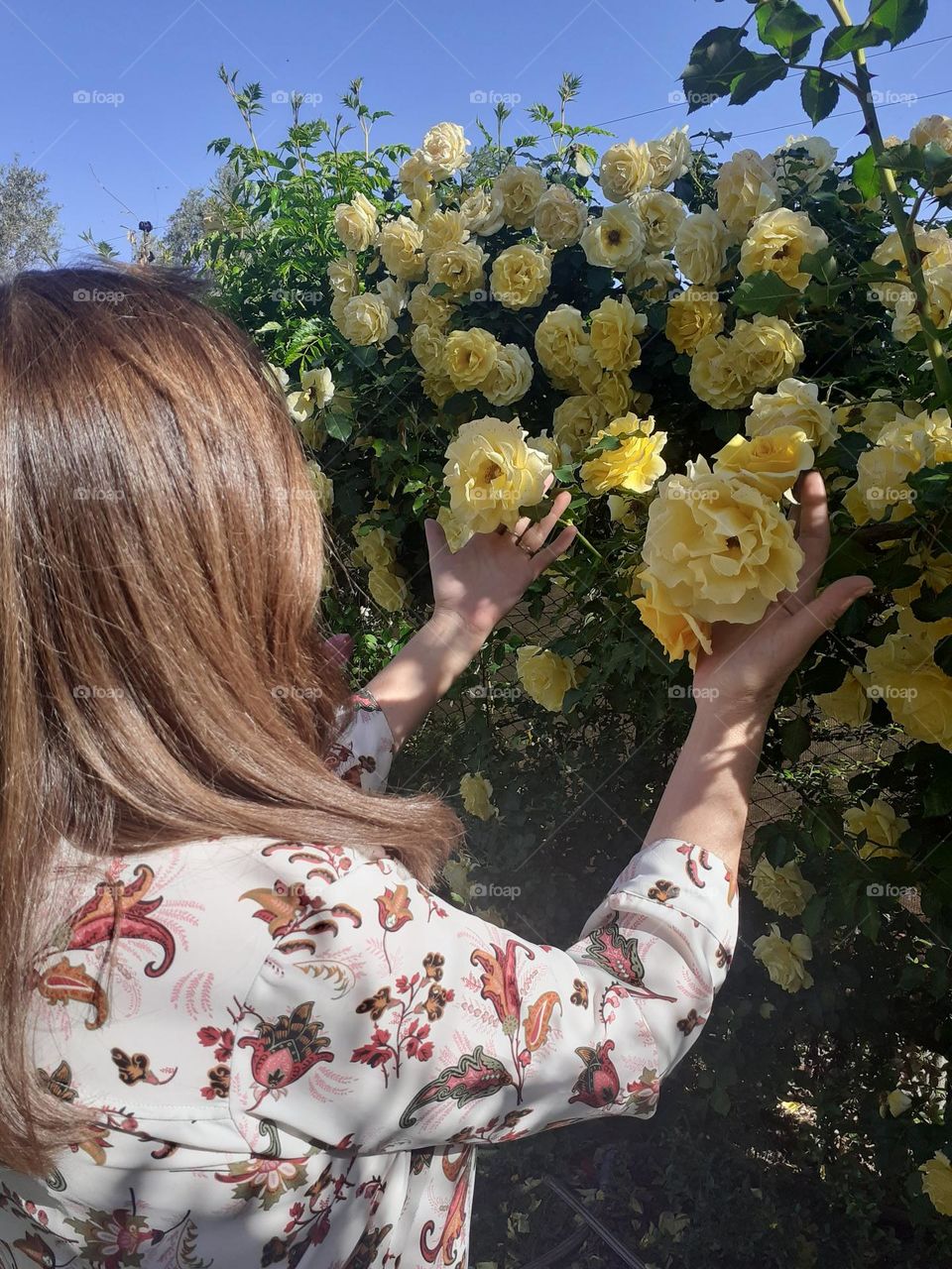 admirar flores en primavera