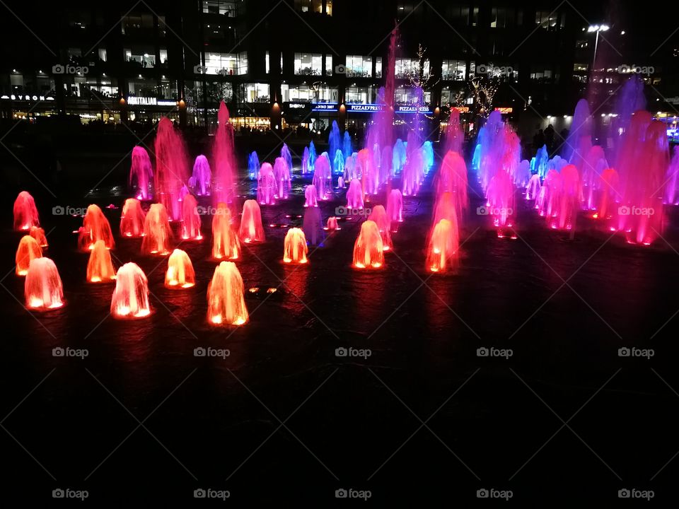 Fountains at night