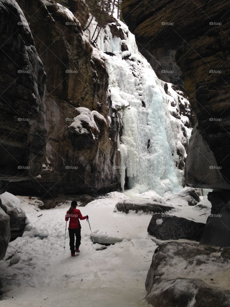 Winter hike at Johnston Canyons