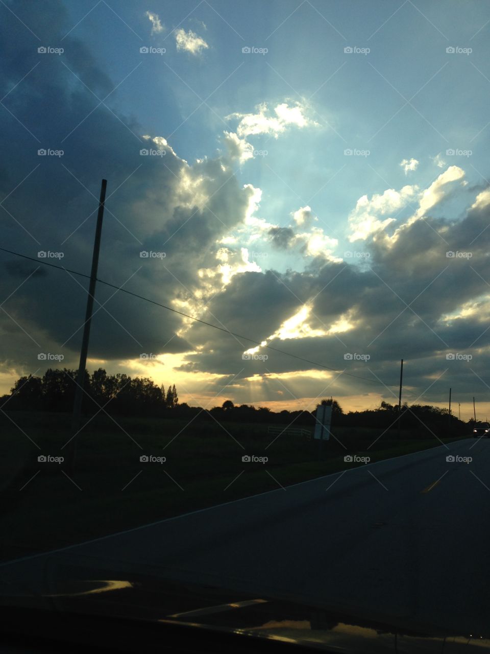 Landscape, Sunset, Road, Light, Sky