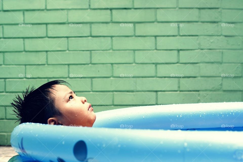 Little boy in a pool