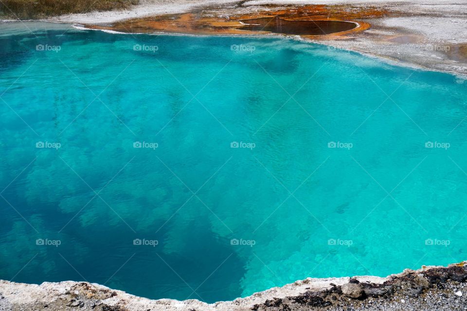 Blue thermal water