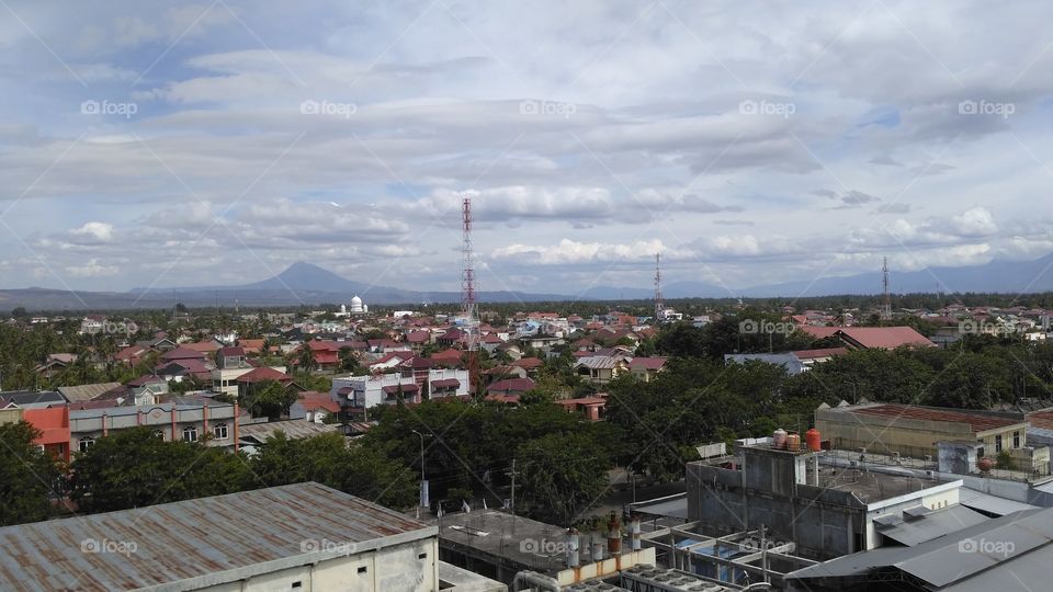 Corner of the city of Banda Aceh, Indonesia from a height