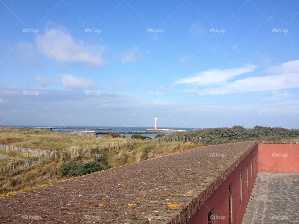 View from roof fort Napoleon in Oostende