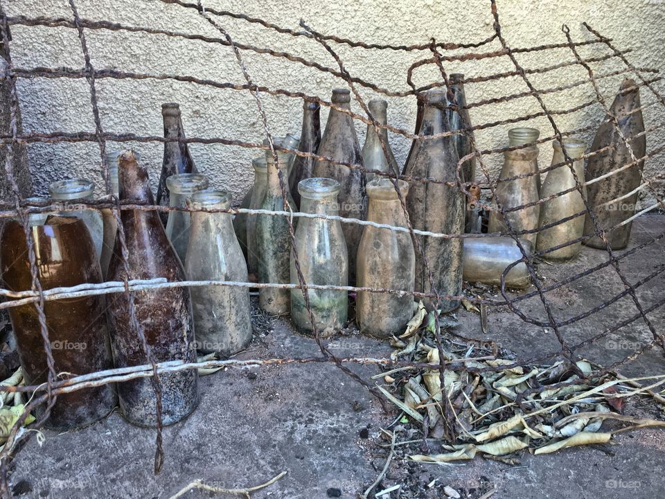Old bottles. Old bottle find