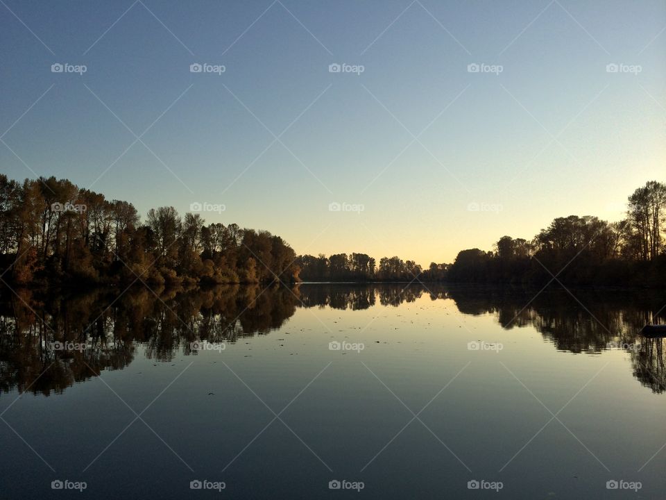 Reflection, Dawn, Sunset, Water, No Person