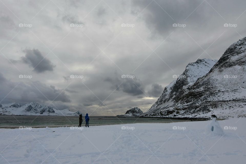 Stormy winter beach