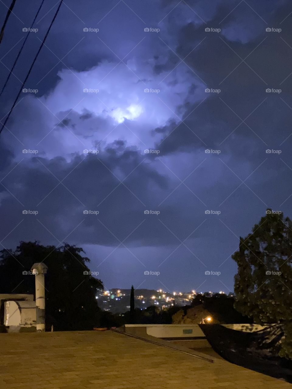 Lightning inside clouds 
