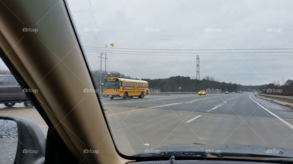 Bus Through a Window