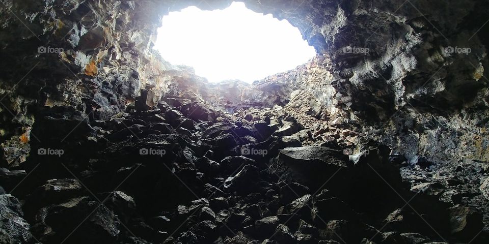 Looking up through a lava tube