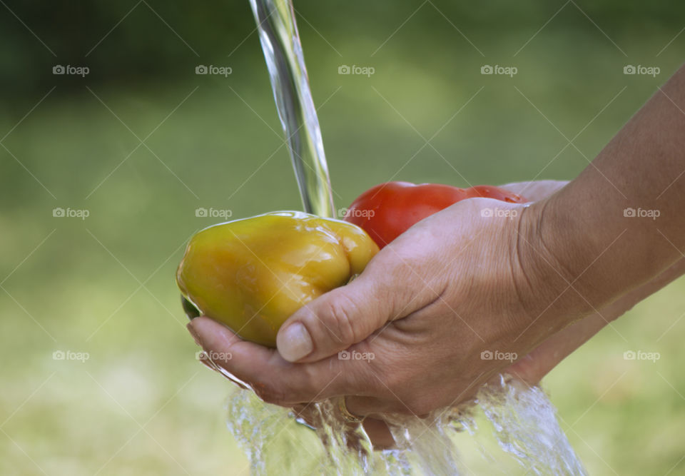 girl holding a tomato