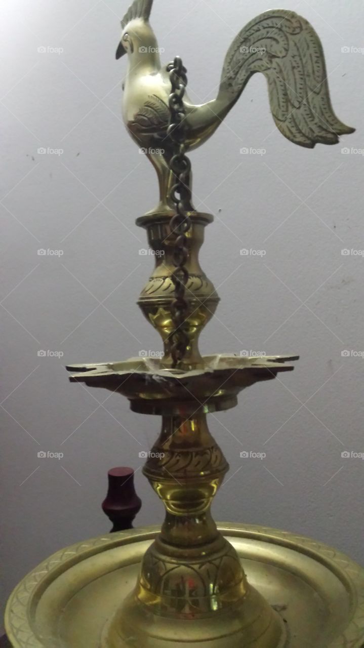 crafted brass lamp