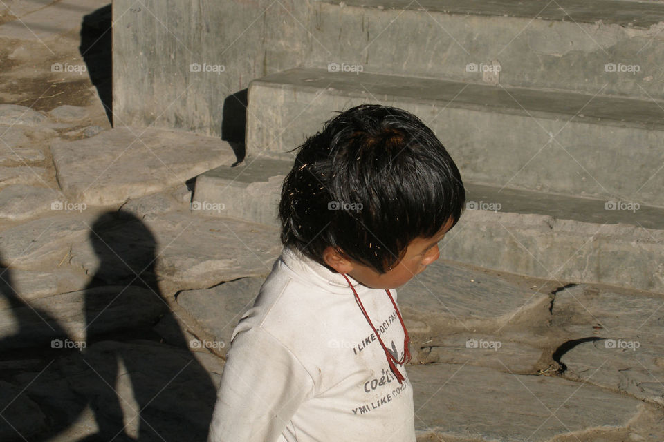 child playing at mustang