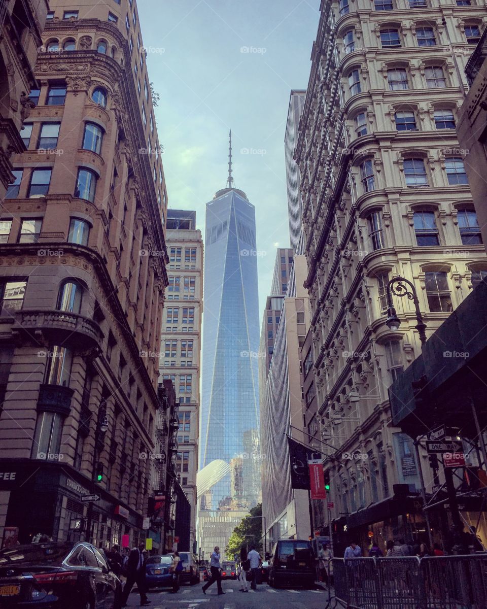 Freedom Tower down Fulton St NYC