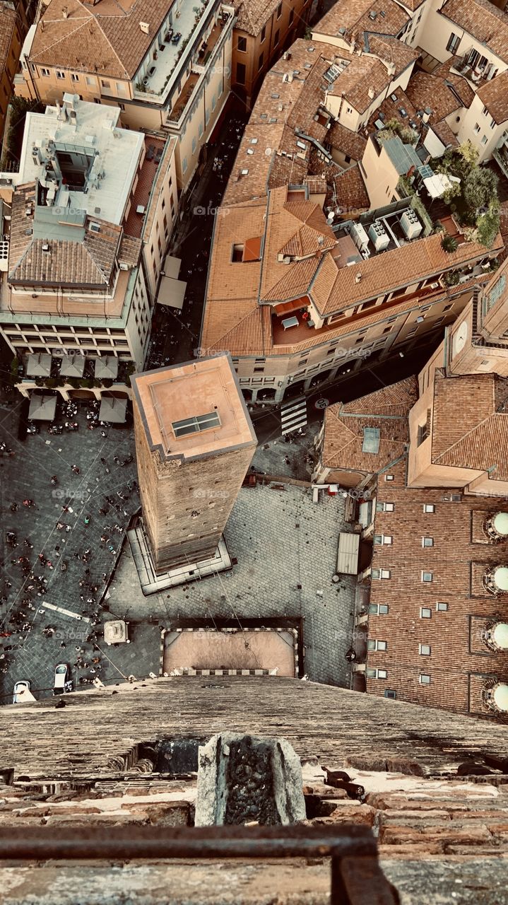 Urban city view from the top of the tower . 