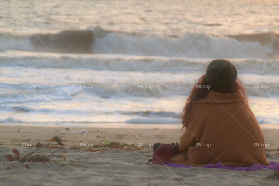 Dreamy girl on the beach 