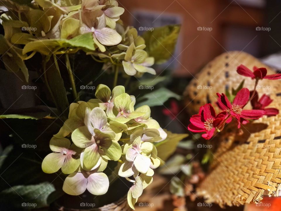 hat with a flower